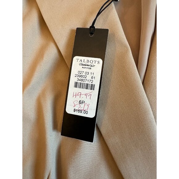 NWT Talbots Khaki Brown All Season Blazer Jacket The‎ Kate Fit Curvy Sz 6P - Picture 4 of 8